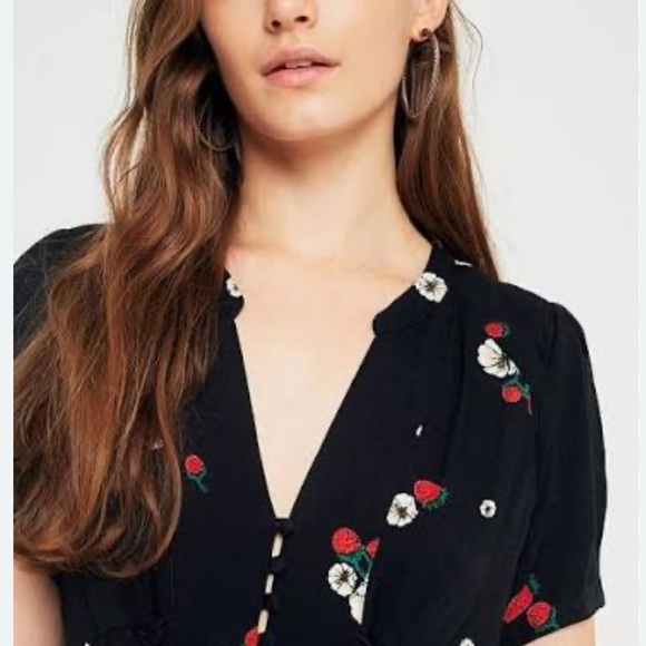 Free People Dream Girl Lace Up Strawberry Dress - Picture 2 of 9